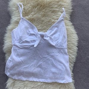 Forever 21 white tie front tank top